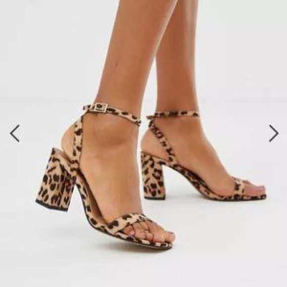 ASOS Shoes - ASOS Barely There Leopard Print Block Heels *